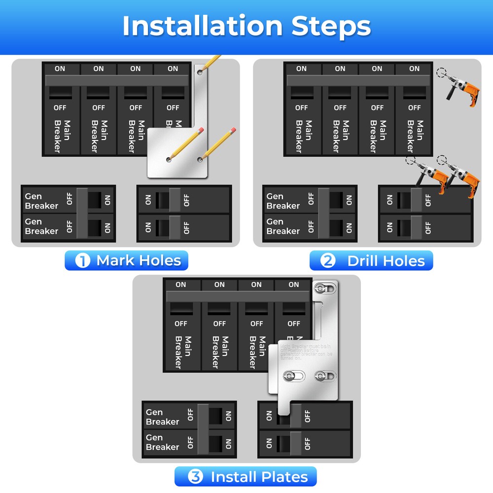 Generator Interlock Kit For GE Siemens Murray ITE 150 200 Amp Panel