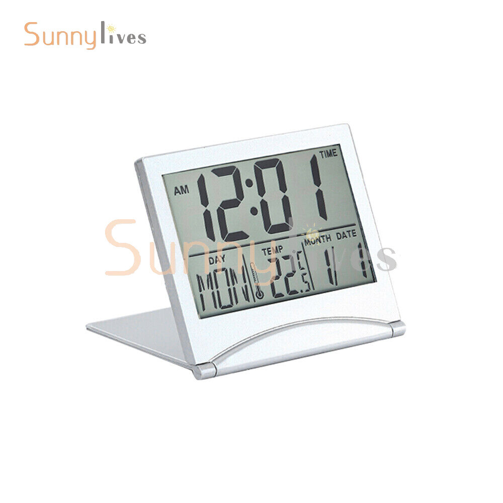 Digital Deck Clock Foldable Calendar Temperature Timer Alarm Clock LCD Display