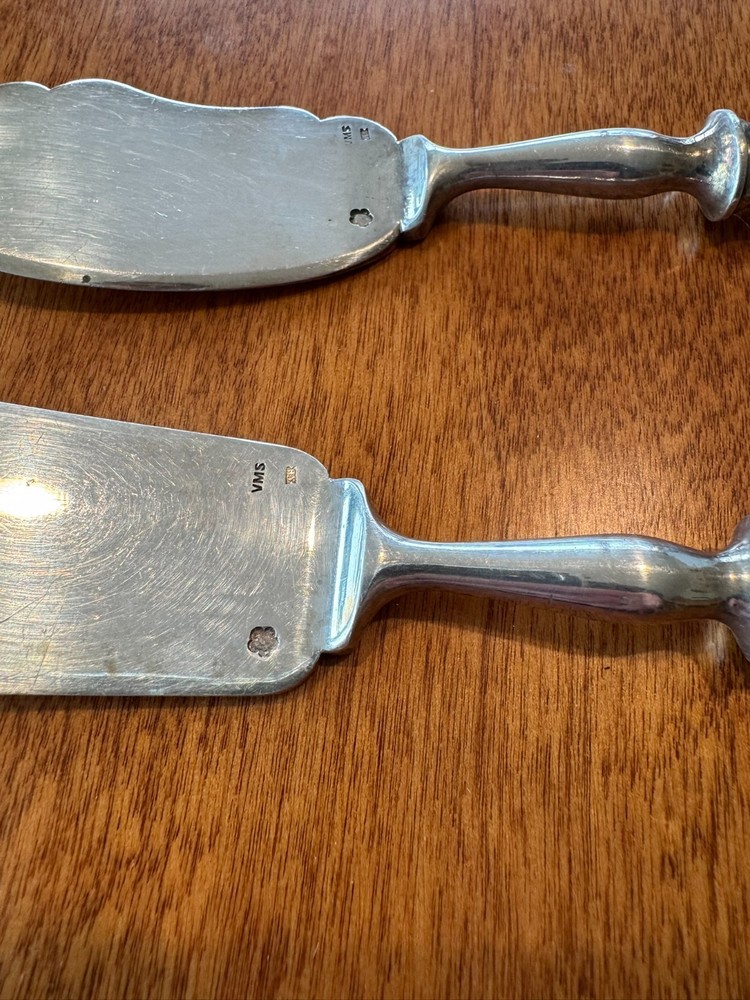 Antique Austrian .800 Silver Flat Spreaders, Vincenz Mayer's Sohne (VMS)