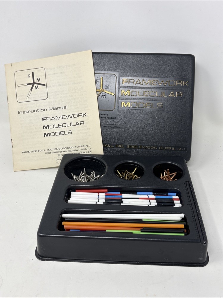 Vintage 1975 Prentice Hall Framework Molecular Models Kit Chemistry Science