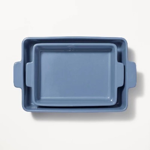 2pc Stoneware Rectangle Baking Dish Set - Figmint™