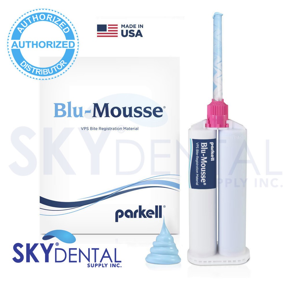 Parkell Bite Registration VPS Blu-Mousse Super Fast /Regular Set SPLIT Cartridge