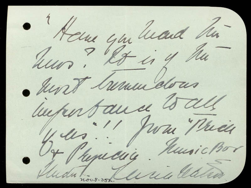 LUCILE WATSON - AUTOGRAPH QUOTATION SIGNED CIRCA 1935