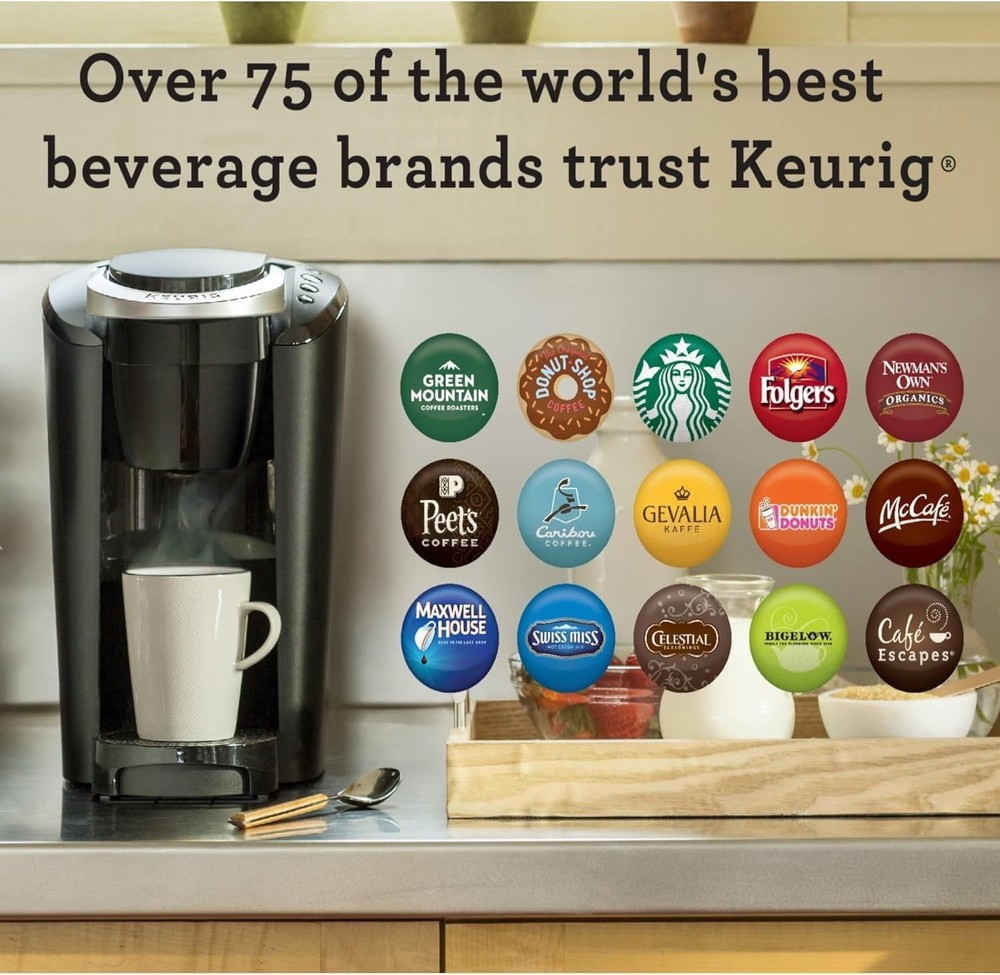 K-Compact Single-Serve Coffee Maker - 3 Brew Sizes & Space-Saving Design