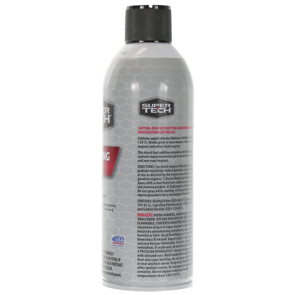 Super Tech Starting Fluid [2 Pack] — Clear 50% Ether, 10.7 oz.