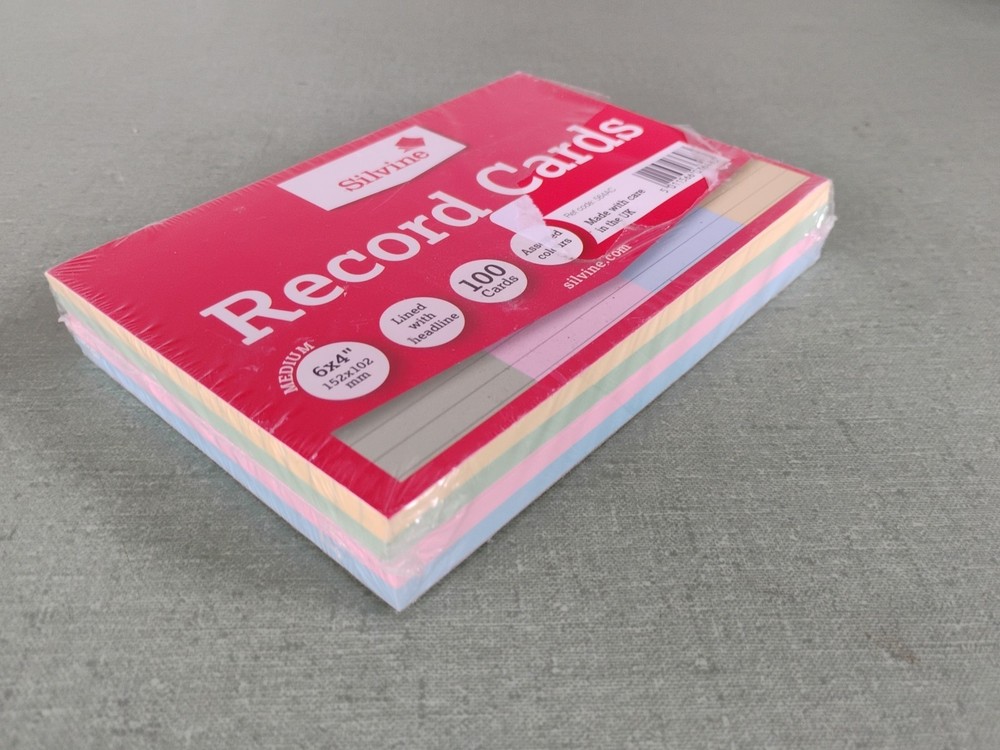 Silvine Record Cards 6" x 4" 100-Pack