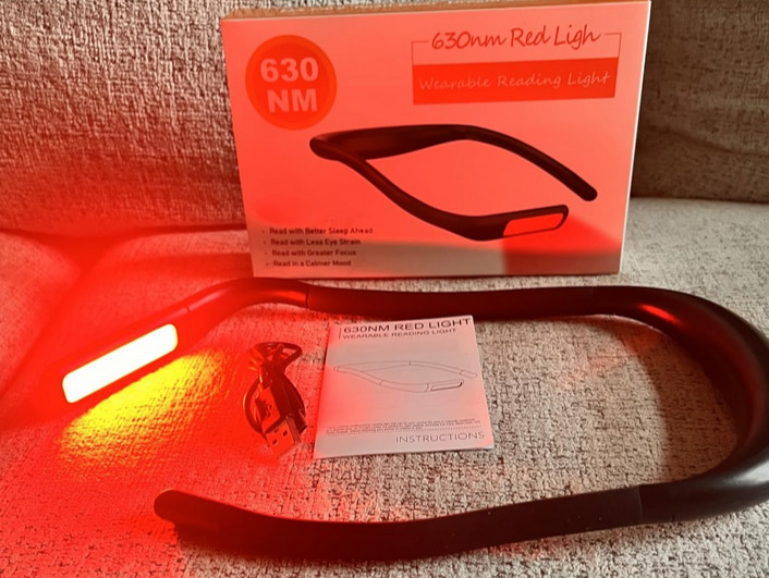 630Nm Red Light Neck Reading Zero Blue Rechargeable Dimmable Portable LED Book