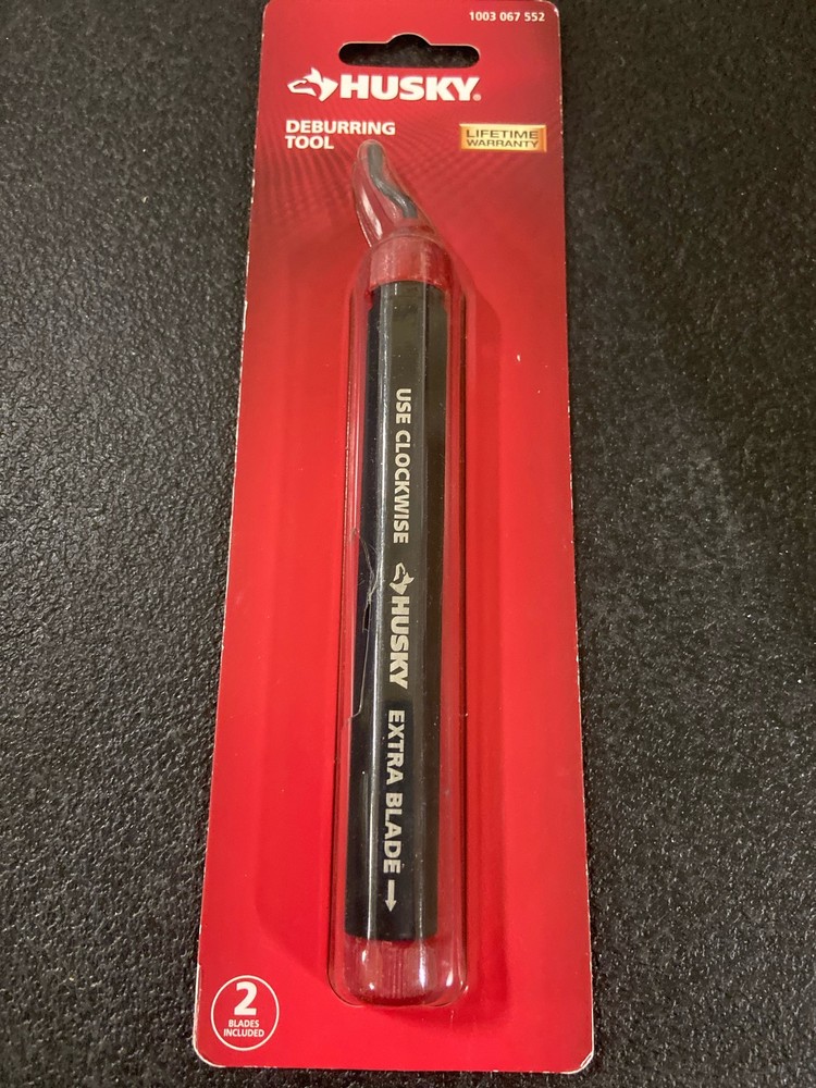 Husky 410-197-0111 Deburring Tool with Swivel Blade, Quick Release & Storage