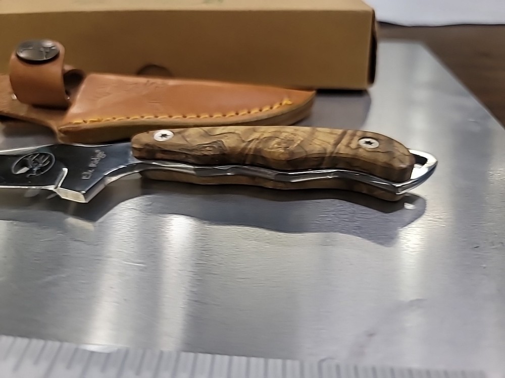 Elk Ridge Hunter Fixed Knife 3.25" 440 Steel Full Tang Blade Wood Handle- ER-059
