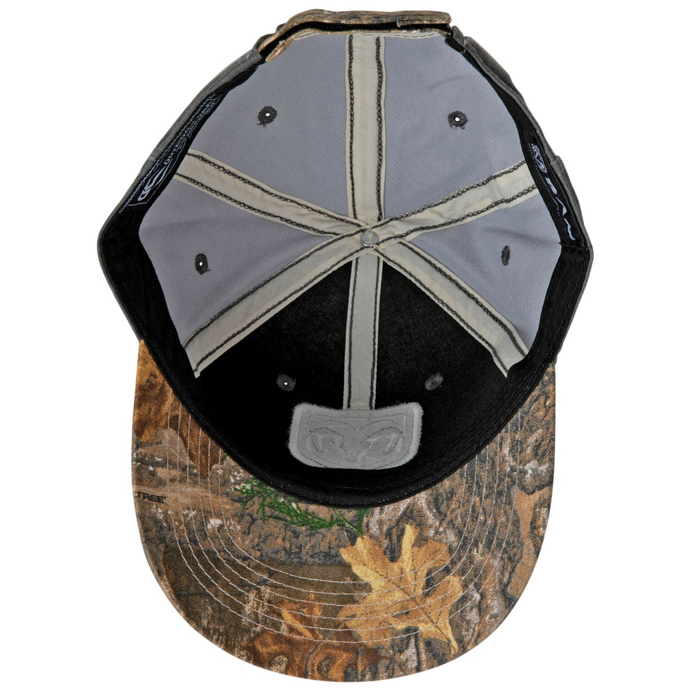 Ram Woven Patch Camo Logo Pre-Curved Adjustable Hat Grey