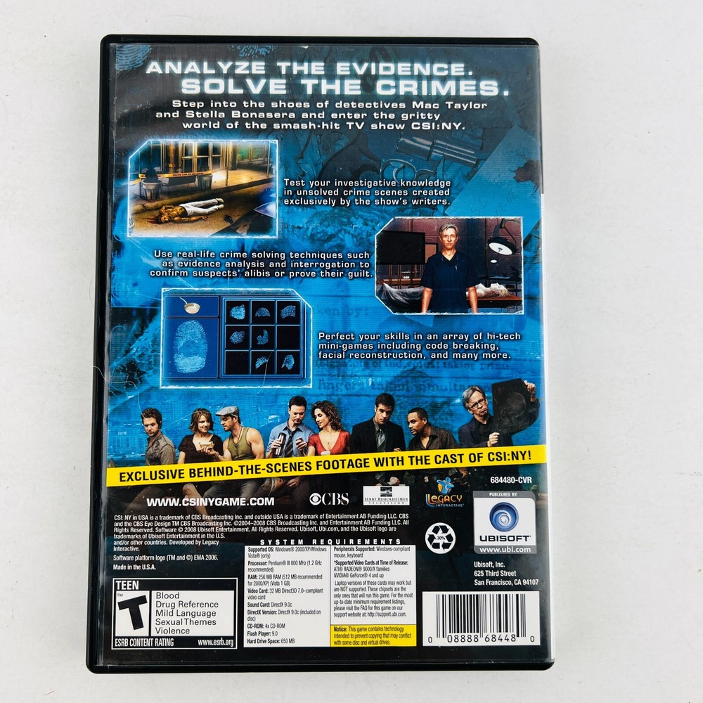 CSI NY - The Game PC CD-ROM Software