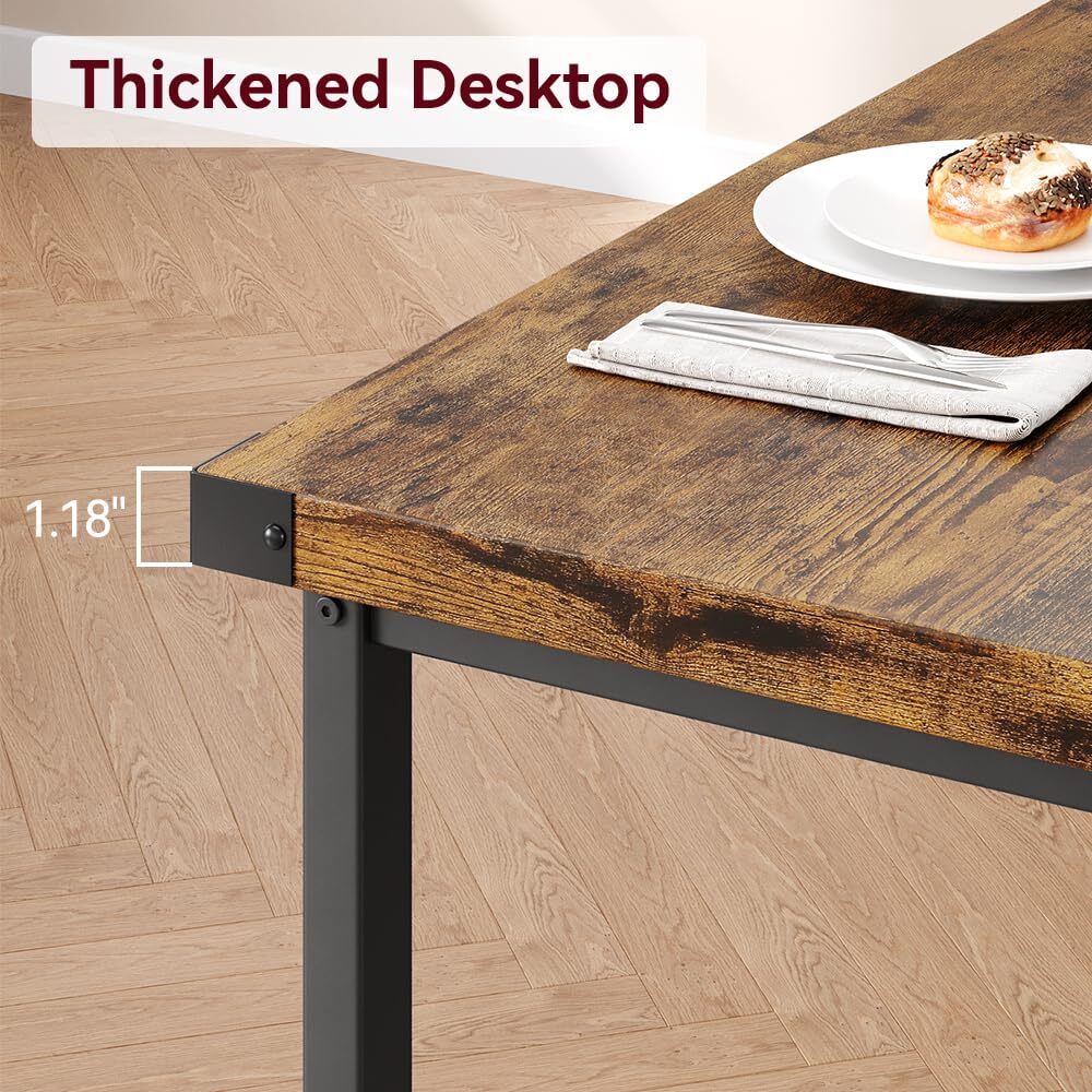 3 Piece Dining Table Set for 4 ,Rectangular Kitchen Table and 2 Benches Dinette