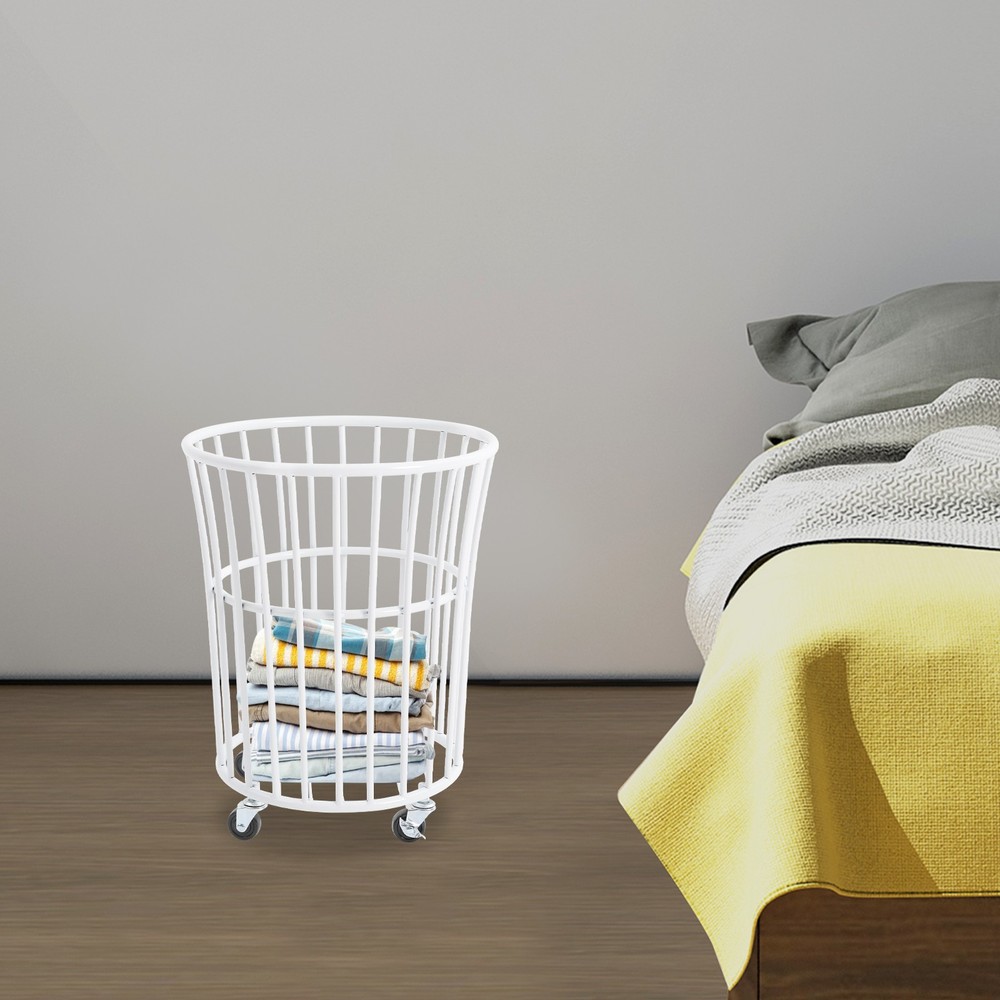 Ventilated Laundry Basket with Locking Wheels - Stylish and Durable Design