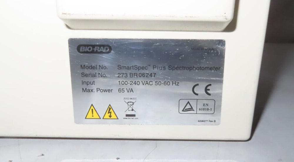 BioRad Smart Spec Plus Lab UV/Visible Spectrophotometer - Working