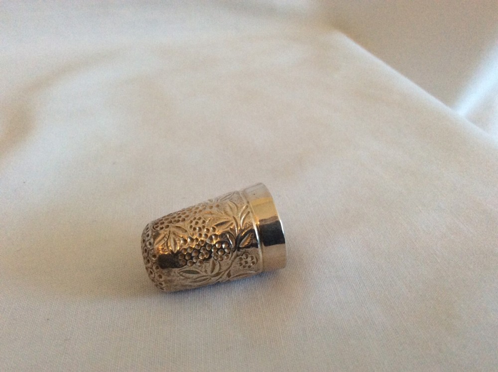 Antique Silver Engraved Thimble - Birmingham 1900
