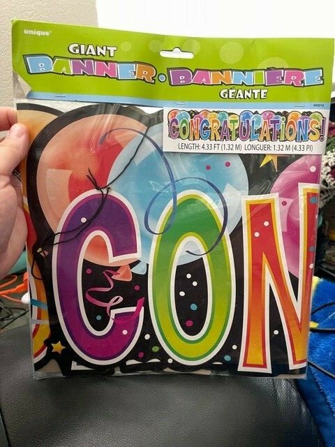 Unique Giant Congratulations Party Banner 4.33ft New!!!