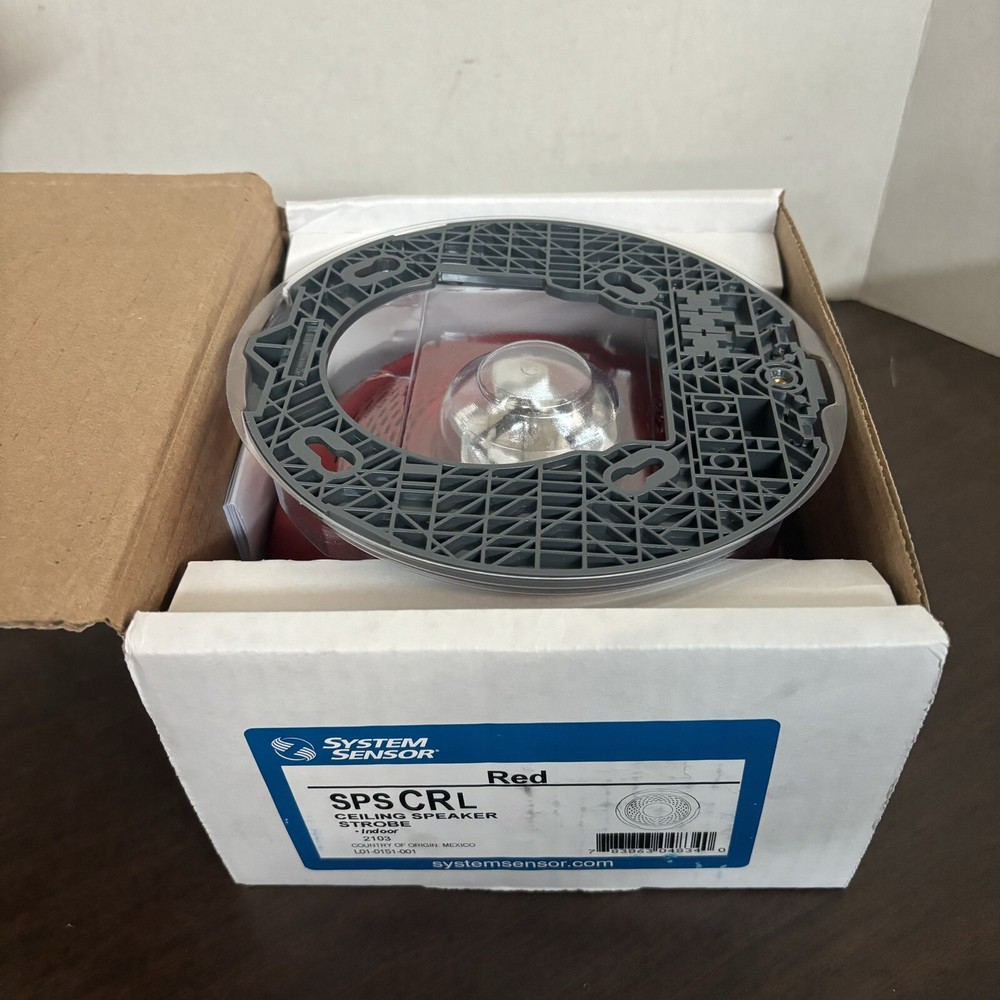 NEW System Sensor SPS CRL Ceiling Speaker Strobe Indoor Red