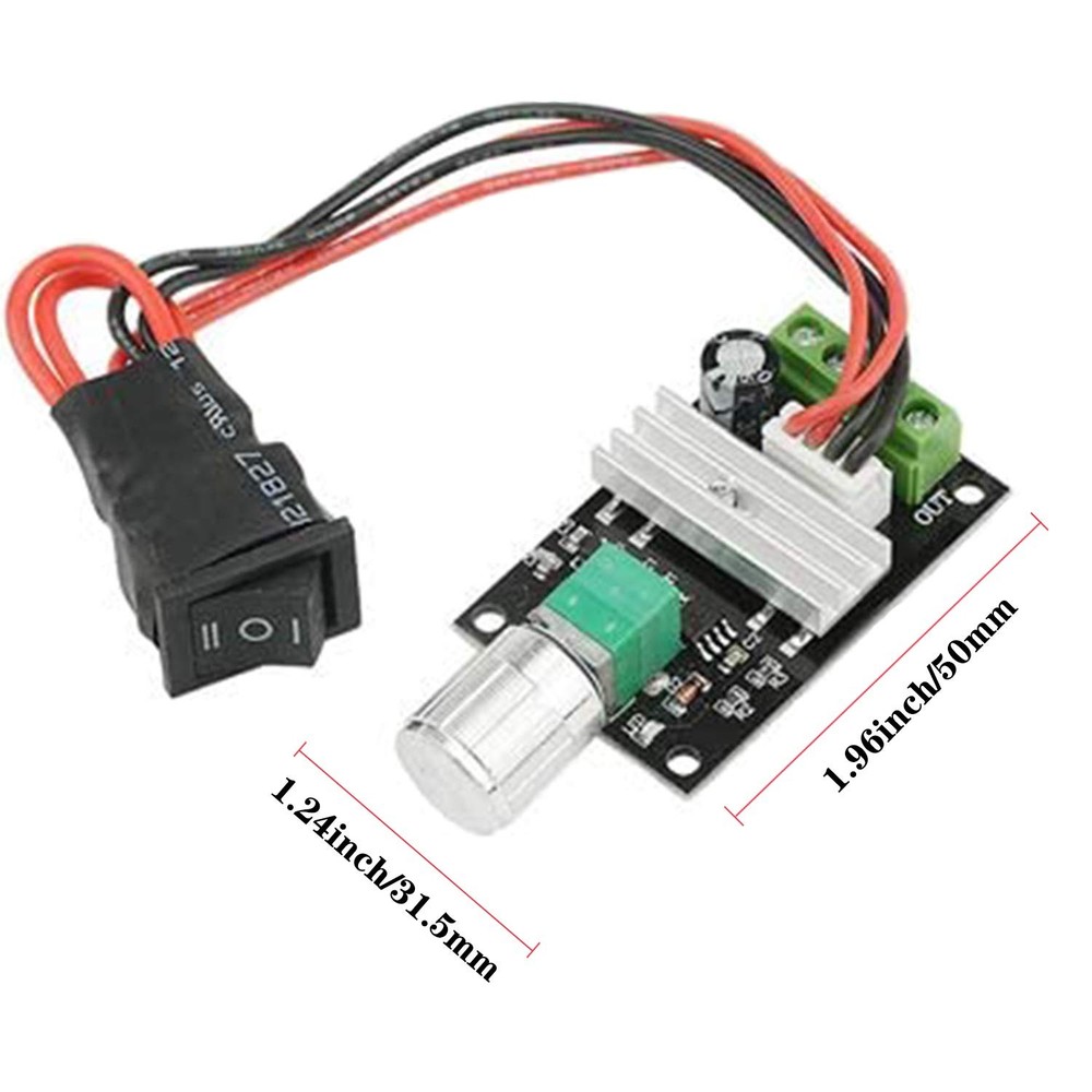 DC Motor Speed Controller 2 PCS PWM 6V-24V 3A 80W Reversible Switch Button