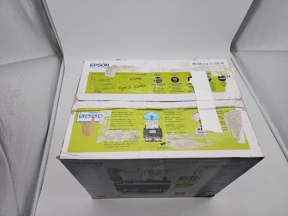 Epson WorkForce ES-580W Wireless Duplex Document Scanner Low Use ~10 Scans Teste