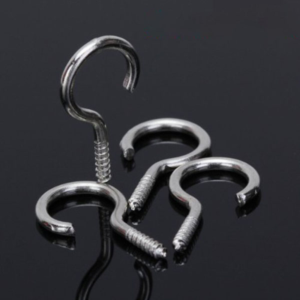 100pc Ceiling Hooks Heavy Duty Cup Hook Holder Screws Hooks