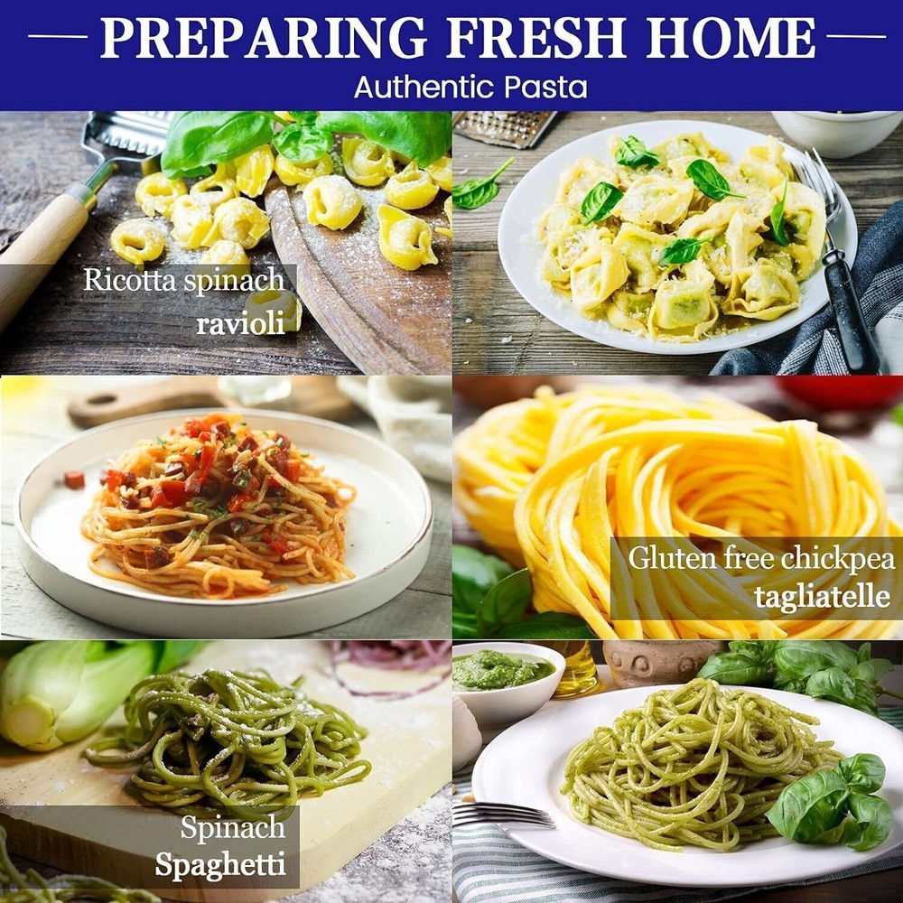 Stainless Fresh Pasta Maker Roller Machine for Spaghetti Noodle Kitchen Tool US