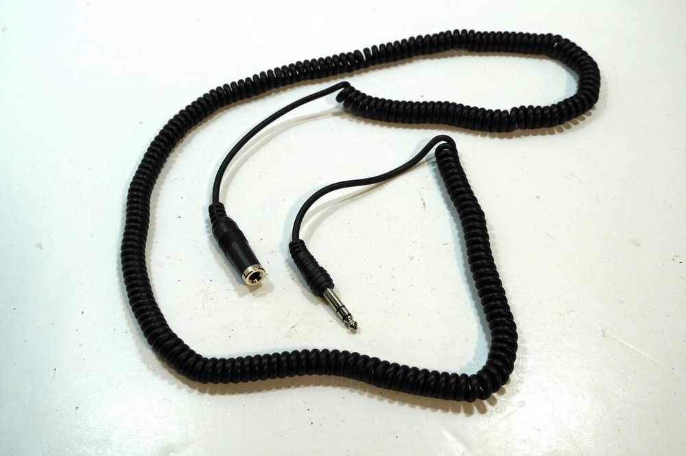 1/4" TRS jack and plug coil cable