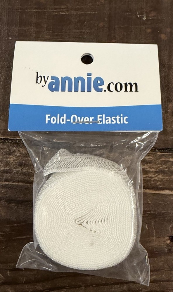 By Annie 3/4" X 2Yd Fold-Over Elastic, White