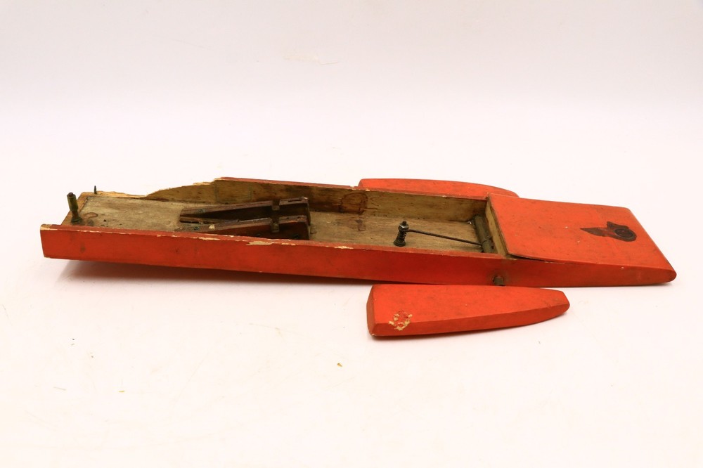 Vintage Nitro Balsa Boat (Partial) W/Propeller Rudder Possibly Control Line 16"