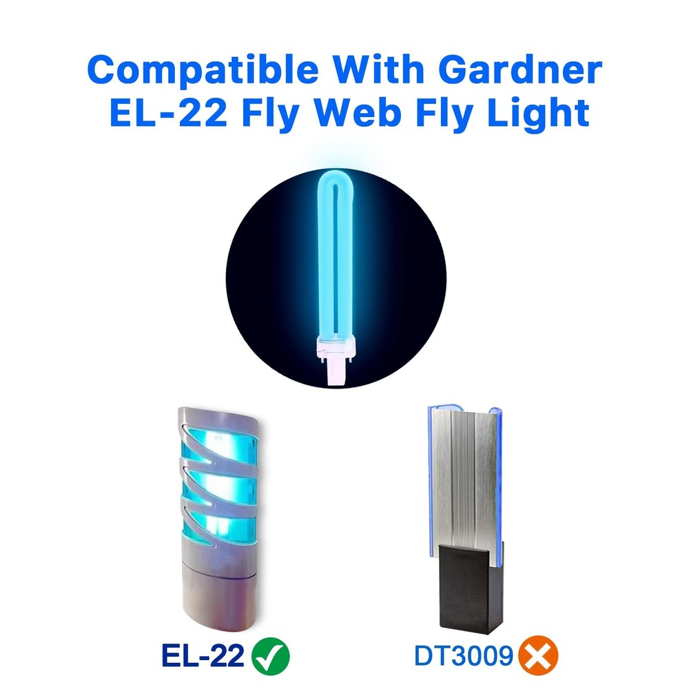 9 Watts Fluorescent Bulb with FlyWeb Classic Fly Light EL 22