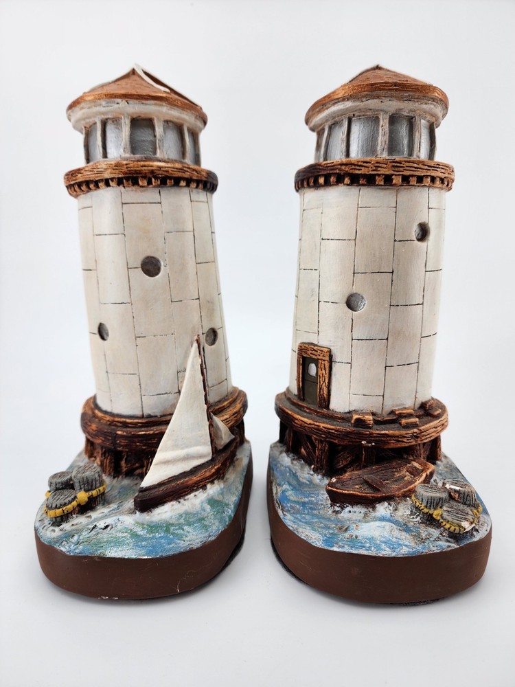 Nautical Lighthouse Bookends Stainmaster Boat Sailboat