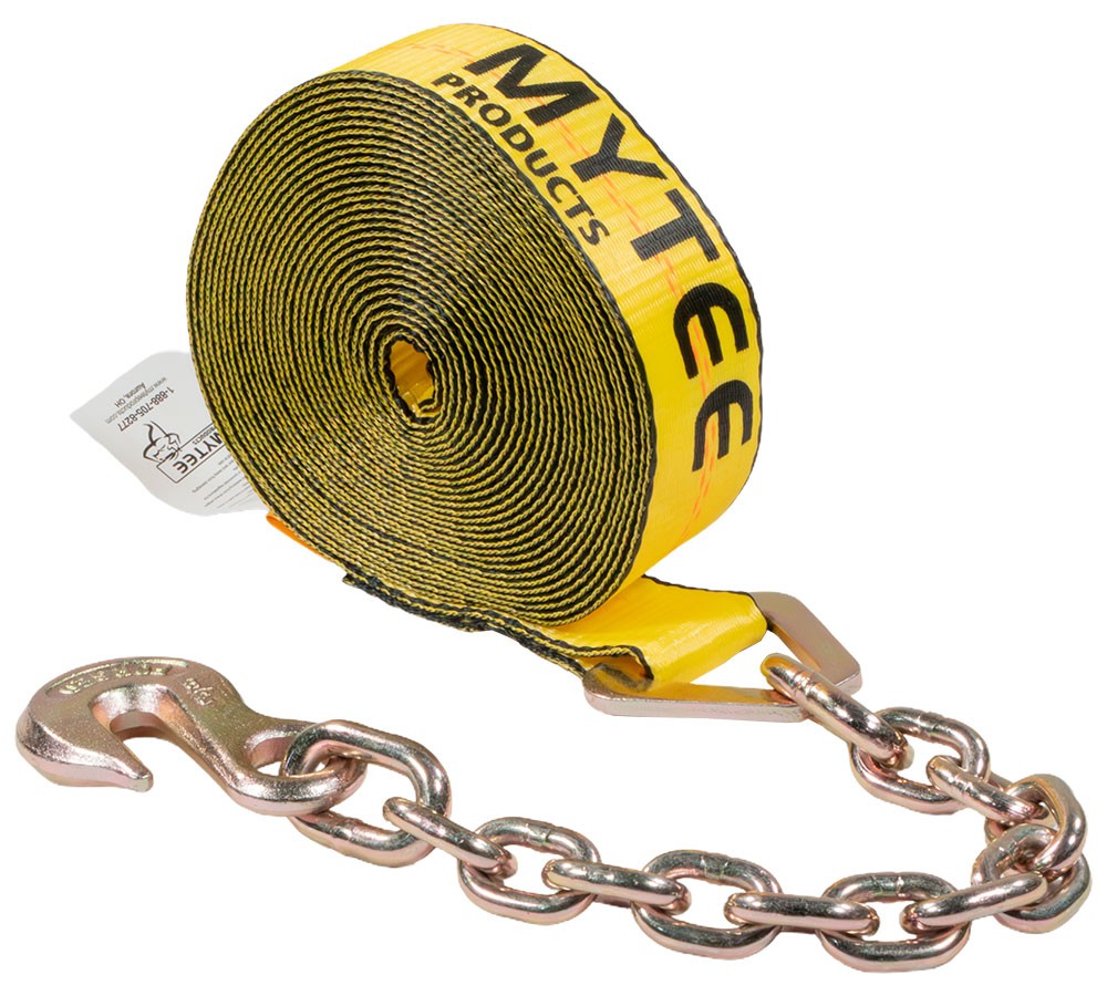 2 in. x 30 ft. Winch Strap with Chain Anchor