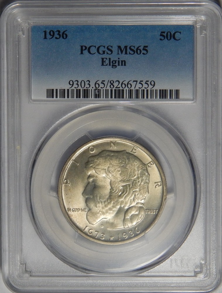 1936 PCGS MS65 ELGIN HALF DOLLAR SILVER COMMEMORATIVE