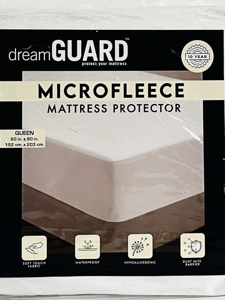 dreamGUARD Queen Microfleece Mattress Protector Waterproof/Hypoallergenic NEW