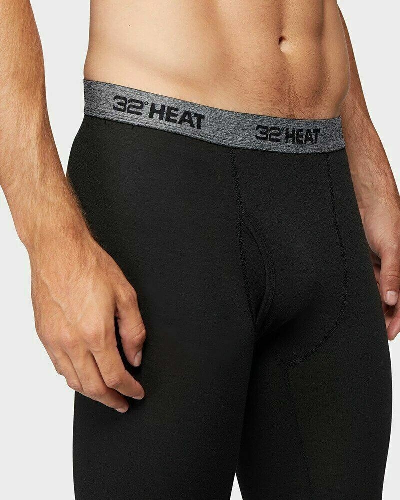 Men's 32 Degrees Heat Stretch Quick-Dry Soft Base Layer Pants 2 Pack Small