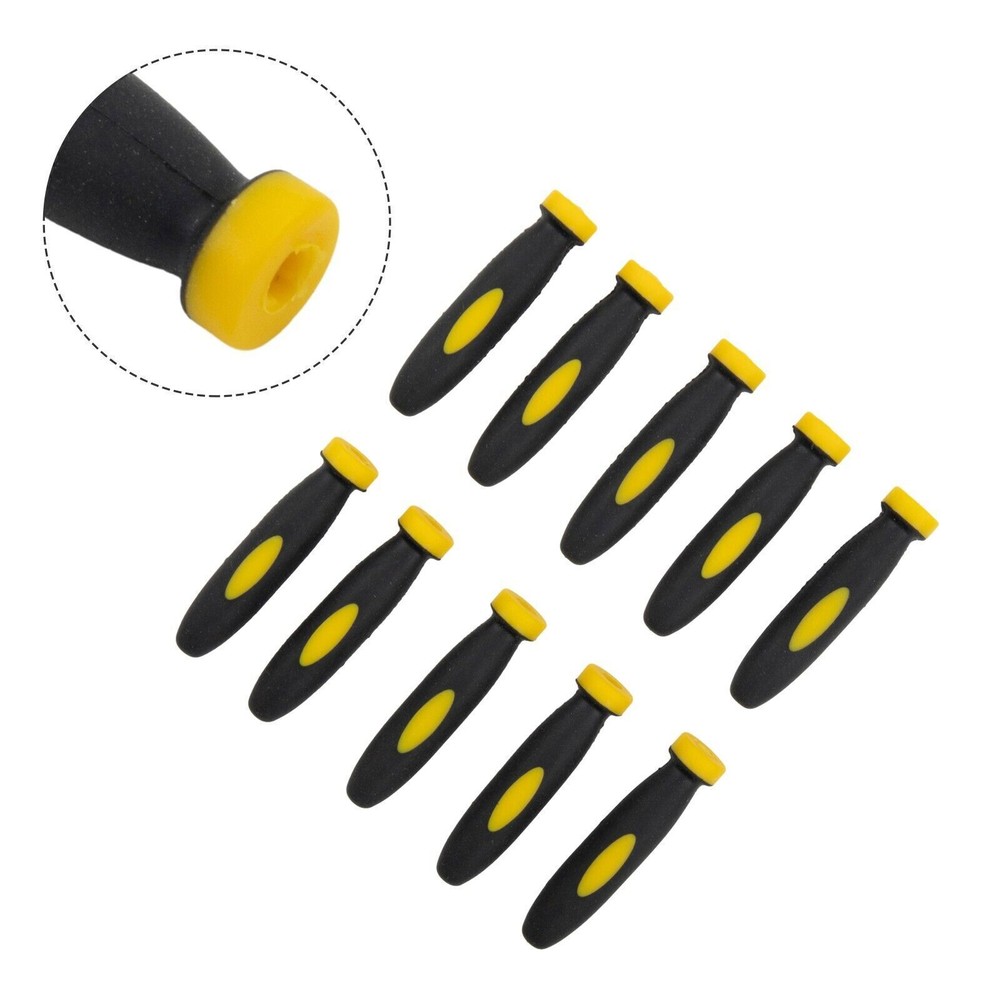 10Pcs Rubber File Handle 2.36Inch 3mm Hole Diameter Grip File Handle Replacement