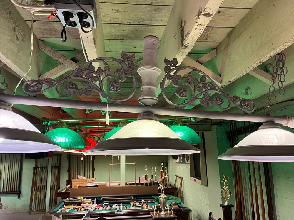 White Floral Design Pool Lights for Pool Table