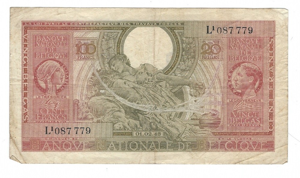 Belgium - 1943, 20 Francs
