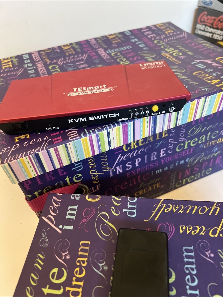 TESmart HDMI KVM Switch 2 Monitors 2 Computers 4K@60Hz Dual Display USB+Remote