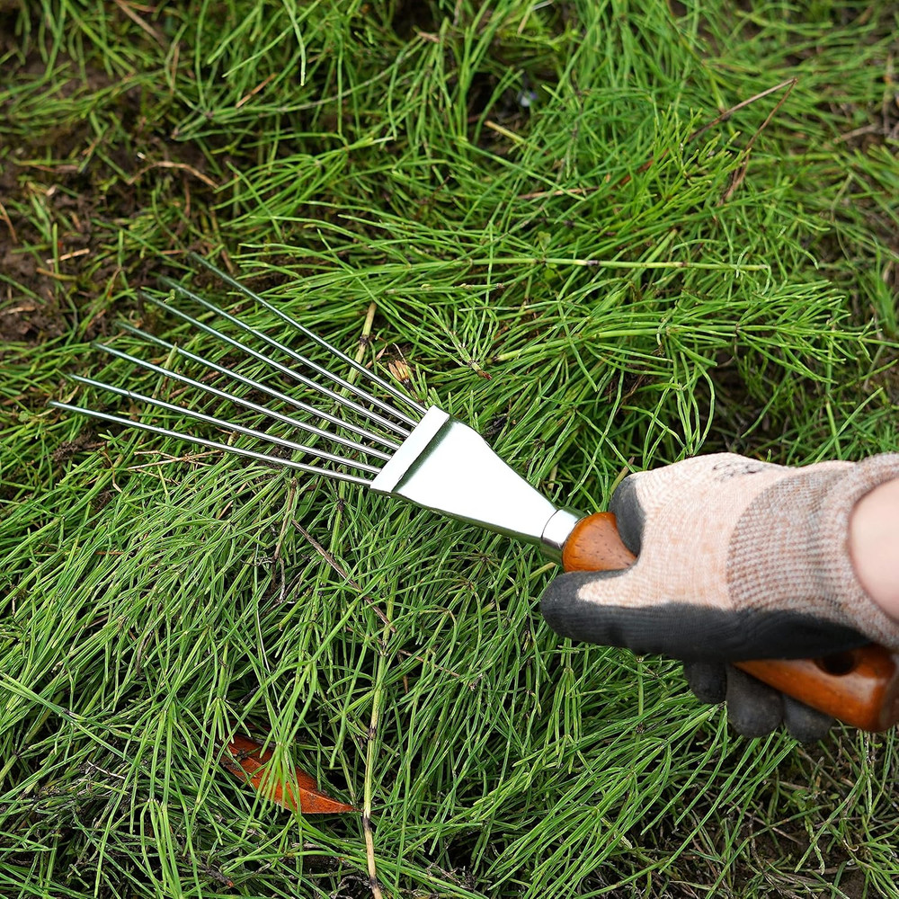 Japanese Garden Weeding Tools Set - Sickle, Root Puller & Rake Combo