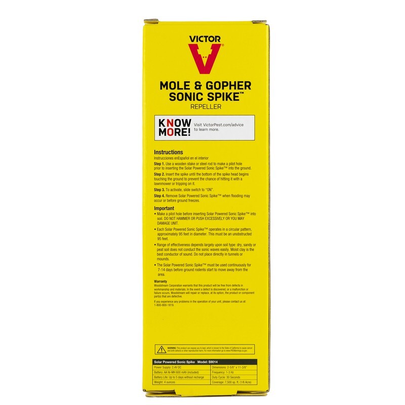 Victor Mole & Gopher Sonic Spike Repeller Solar Powered Waterproof 1 Pack