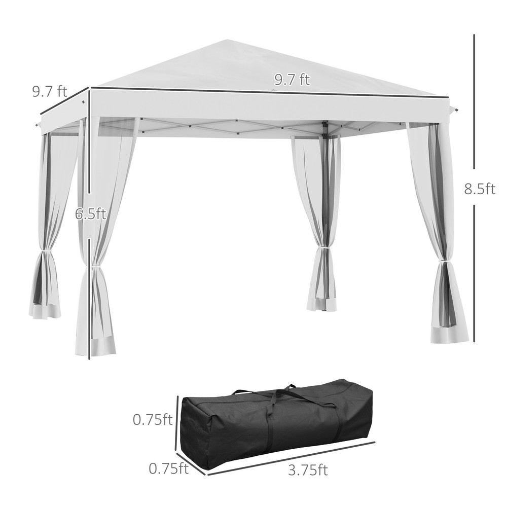 10' x 10' Pop Up Canopy Tent with Netting