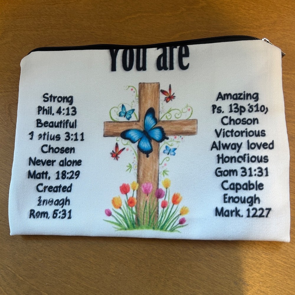 Scripture "You Are" Zippered Makeup Pouch