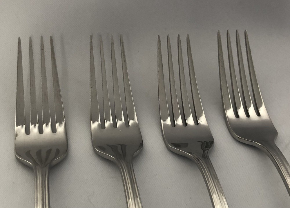 WATERFORD - POWERSCOURT - STAINLESS - 4 DINNER FORKS - FLATWARE - SILVERWARE