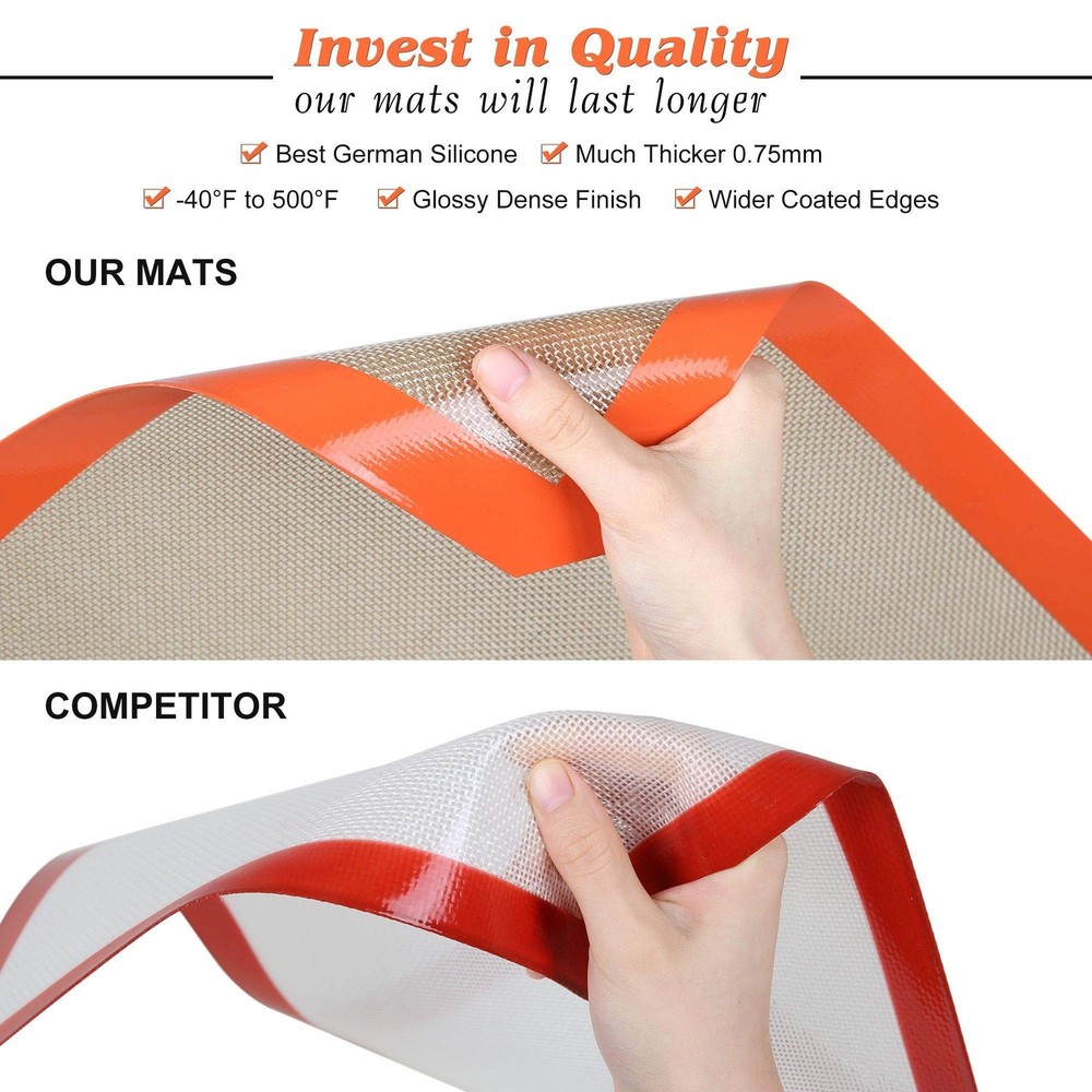 Silicone Baking Mat - Best German Silicone - Non Slip Silicone Baking Sheet, ...