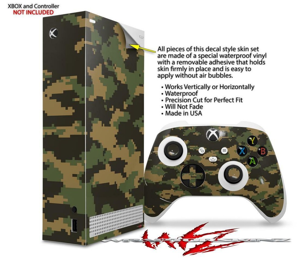 Skins XBOX Series S Console Controller WraptorCamo Digital Camo Timber