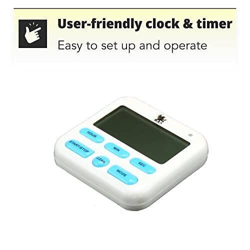 Magnetic Digital Kitchen Timer Loud Alarm Clock White LCD Countdown