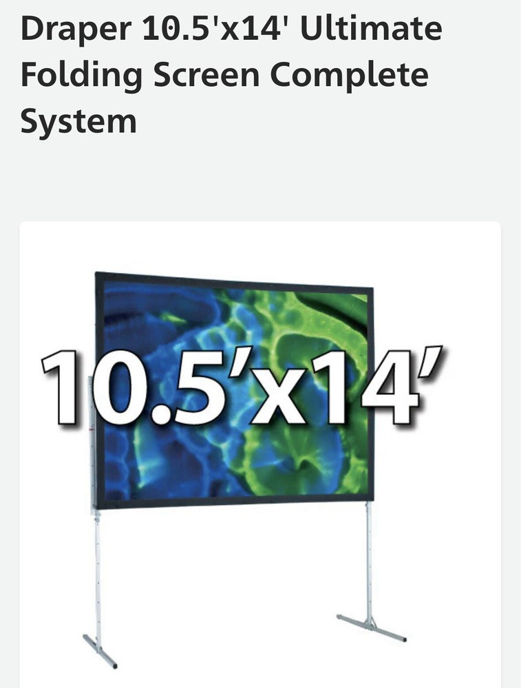 DRAPER 241077 - UFS 10.5'x14' COMPLETE SCREEN SYSTEM - REAR PROJECTION - T-LEGS