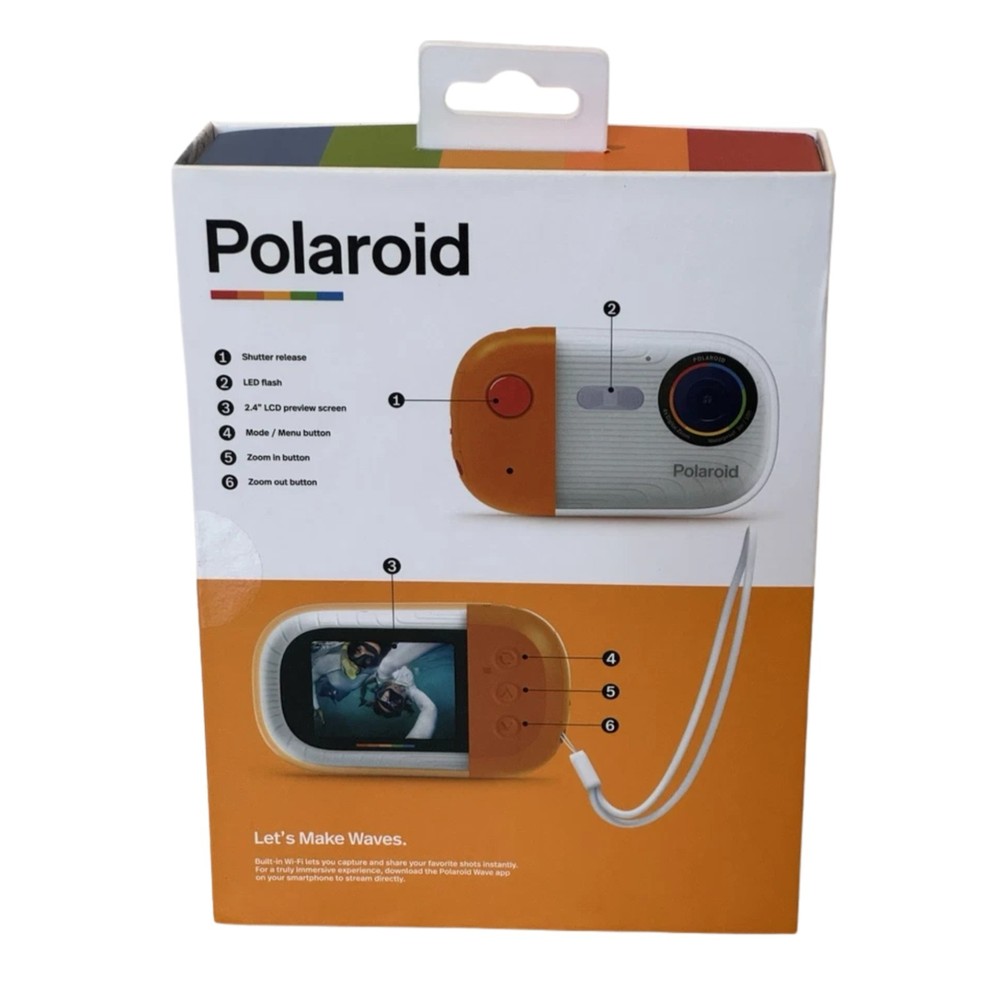 Polaroid Wave Underwater Digital Streaming Camera WiFi Waterproof 18MP Open Box
