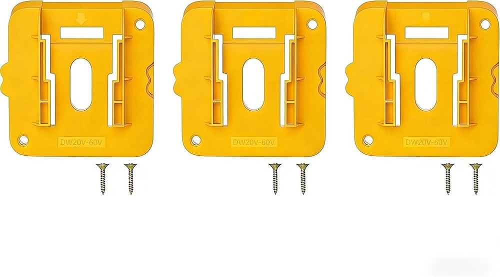 Efficient Battery Storage: 3 Pack Yellow Holders for DW 20V & 60V Batteries