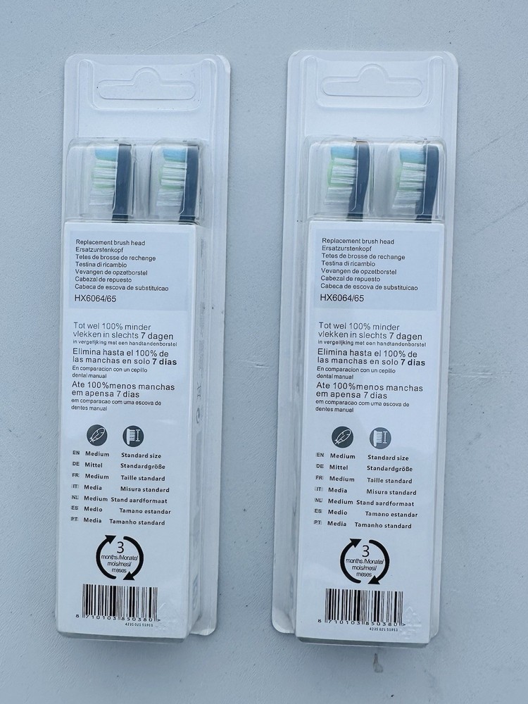 2 Pack Philips Sonicare W2 Replacement 8 Brush Heads Black